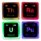 Radioactive Elements Periodic Table Glowing Light-Up Drink Coasters | Set of 4